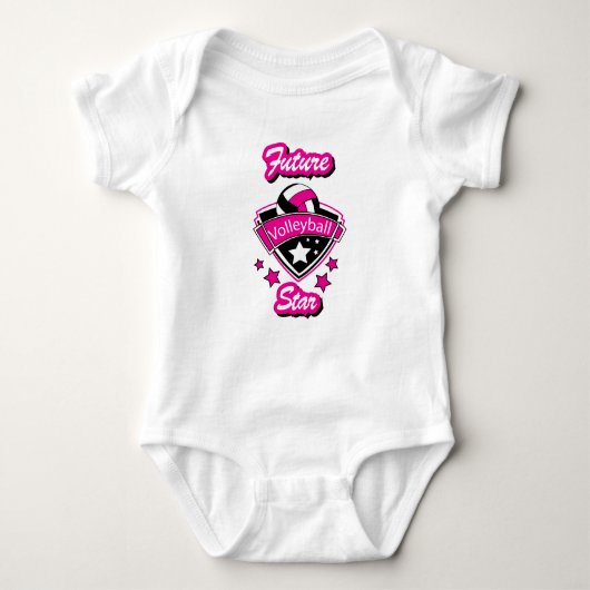 Toekomstig Volleyball Star-ontwerp - Hot Pink Romper (Voorkant)