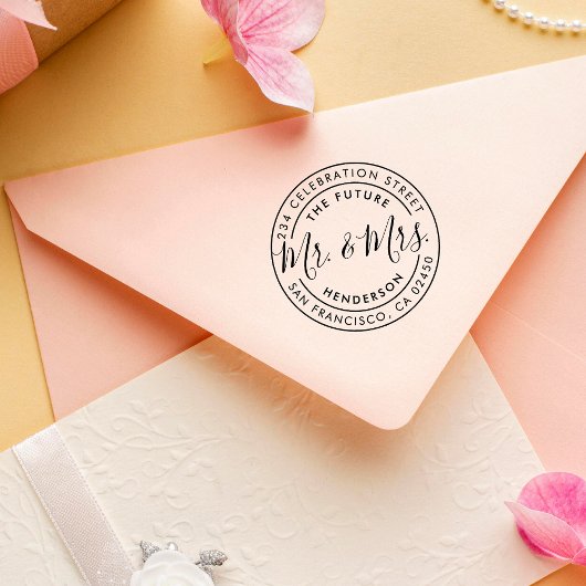 Toekomstige aangepaste naam en retouradres voor de rubberstempel