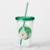 Toekomstige afbeelding van knoflook cartoon acryl drinkbeker (Achterkant)
