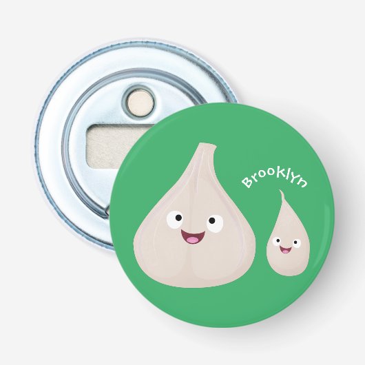 Toekomstige afbeelding van knoflook cartoon button flesopener (Voorkant)