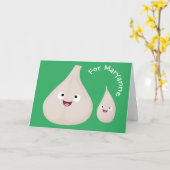 Toekomstige afbeelding van knoflook cartoon kaart (Gele Bloem)