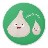 Toekomstige afbeelding van knoflook cartoon keramische knop (Voorkant)