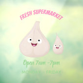 Toekomstige afbeelding van knoflook cartoon raamsticker (Vel 3)