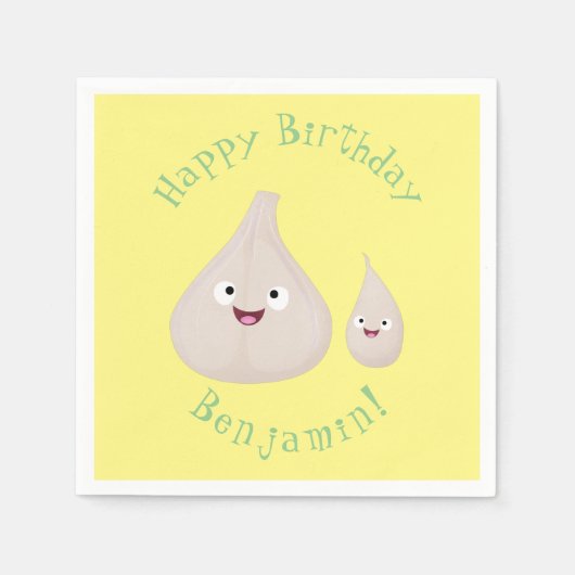 Toekomstige afbeelding van knoflook cartoon servet (Voorkant)