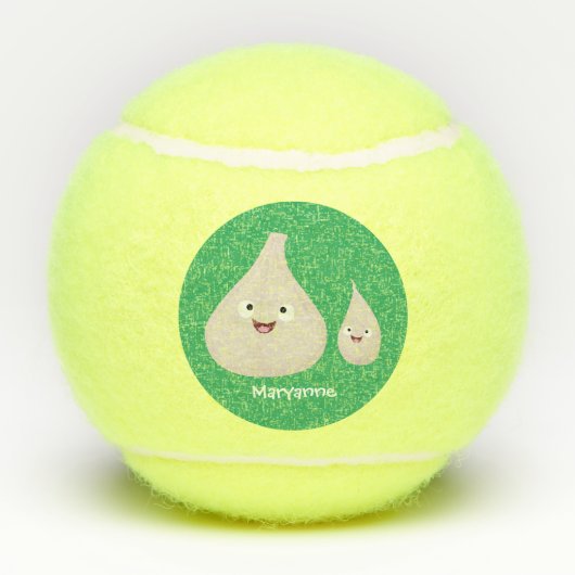 Toekomstige afbeelding van knoflook cartoon tennisballen (Achterkant)