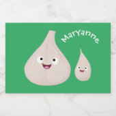 Toekomstige afbeelding van knoflook cartoon voedselcontainer etiket (Enkel label)