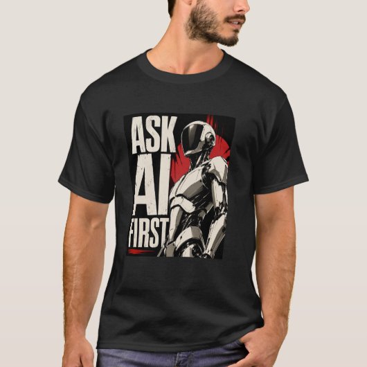 Toekomstige AI-Robothumanoid Tech Design T-shirt (Voorkant)