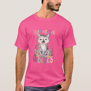 Toekomstige alfa wolf met bloemen schattige wolven t-shirt