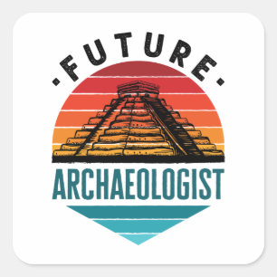 Toekomstige archeoloog archeologie student vierkante sticker