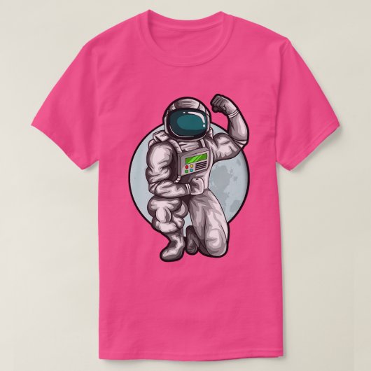 Toekomstige Astronaut Fitness Workout Eercise Moon T-shirt (Design voorkant)