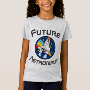Toekomstige Astronaut, Girl Power STEM, blauw T-shirt