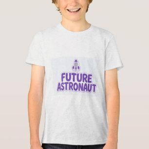 Toekomstige astronaut leuk ruimteraket kinderontwe Tri-Blend shirt
