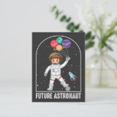 Toekomstige astronaut-meisje droomt-baanbreker briefkaart (Staand voorkant)