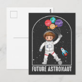 Toekomstige astronaut-meisje droomt-baanbreker briefkaart (Voorkant / Achterkant)