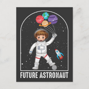 Toekomstige astronaut-meisje droomt-baanbreker briefkaart