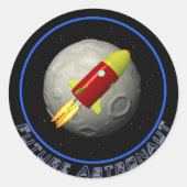 Toekomstige astronaut ronde sticker (Voorkant)