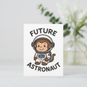 Toekomstige astronaut - Schattigee ruimteaap Briefkaart (Staand voorkant)