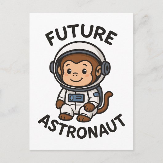 Toekomstige astronaut - Schattigee ruimteaap Briefkaart (Voorkant)