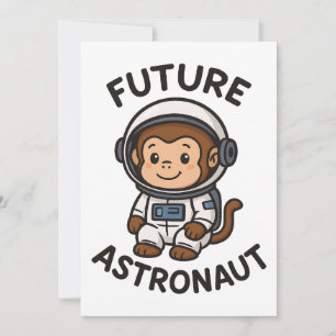 Toekomstige astronaut - Schattigee ruimteaap Kaart