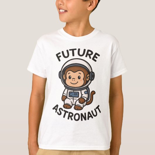 Toekomstige astronaut - Schattigee ruimteaap T-shirt (Voorkant)