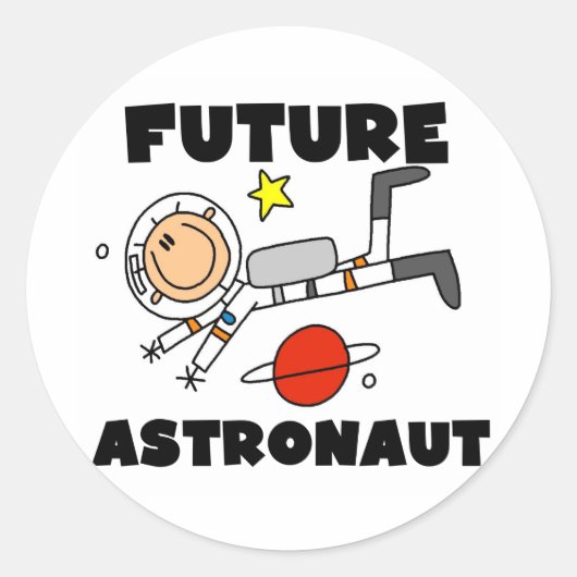 Toekomstige Astronaut T-shirts en geschenken Ronde Sticker (Voorkant)