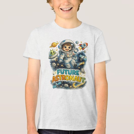 Toekomstige Astronaut Tri-Blend Shirt (Voorkant)