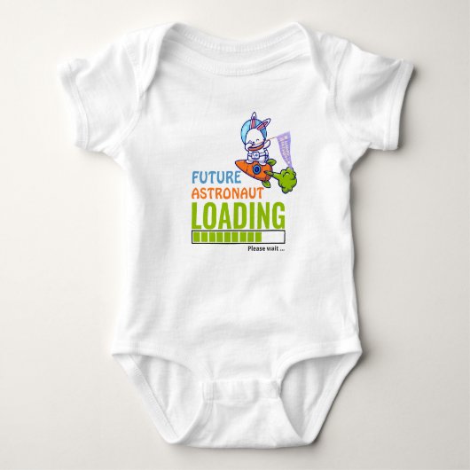 Toekomstige astronautenbelasting | Rabbit Birthday Romper (Voorkant)