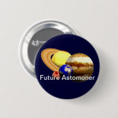 Toekomstige astronoom met zonnestelsel ronde button 5,7 cm (Voorkant /achterkant)