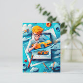 Toekomstige auto ontwerper droom voor kinderen feestdagenkaart (Staand voorkant)