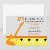 Toekomstige Baby shower - Gele uitnodiging (Voorkant / Achterkant)