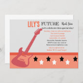 Toekomstige Baby shower roze uitnodiging (Voorkant / Achterkant)