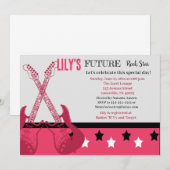 Toekomstige Baby shower roze uitnodiging (Voorkant / Achterkant)