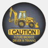 Toekomstige Backhoe Driver Kinder Sticker (Voorkant)
