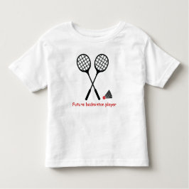 Toekomstige badmintonspeler, racket & shuttle kinder shirts