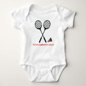 Toekomstige badmintonspeler, racket & shuttle romper (Voorkant)