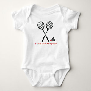 Toekomstige badmintonspeler, racket & shuttle romper