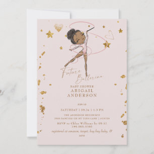 Toekomstige Ballerina Blush Baby shower II Kaart
