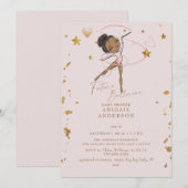 Toekomstige Ballerina Blush Baby shower II Kaart (Voorkant / Achterkant)