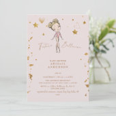 Toekomstige Ballerina Blush Baby shower Invitation Kaart (Staand voorkant)