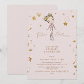 Toekomstige Ballerina Blush Baby shower Invitation Kaart (Voorkant / Achterkant)