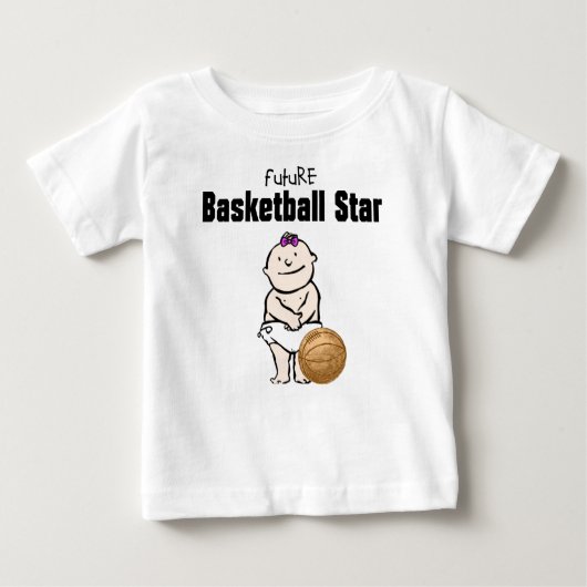 Toekomstige Basketbal Star Baby Meisje T-shirts (Voorkant)