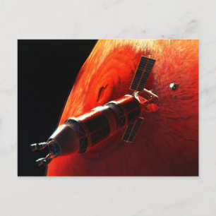 Toekomstige bemande Mars Mission Olympus Mons Briefkaart