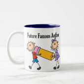 Toekomstige beroemde auteur tweekleurige koffiemok (Links)