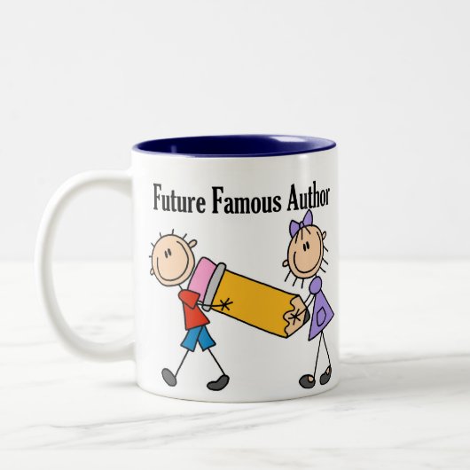 Toekomstige beroemde auteur tweekleurige koffiemok (Links)