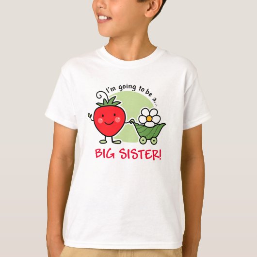 Toekomstige Big Sister Strawberry T-shirt (Voorkant)