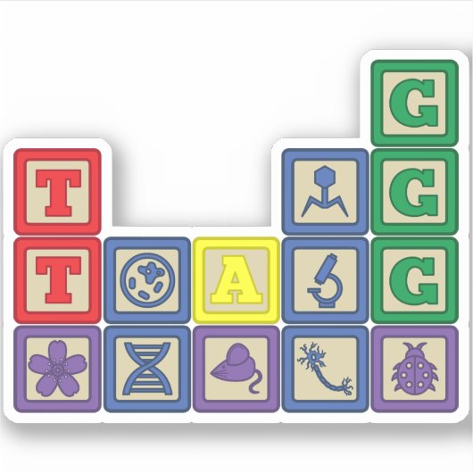 Toekomstige Biologist's Blocks Contour Sticker (Voorkant)