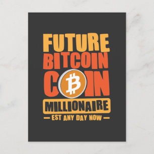 Toekomstige BITCOIN-munt Millionaire Briefkaart