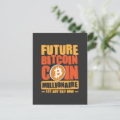 Toekomstige BITCOIN-munt Millionaire Briefkaart (Staand voorkant)