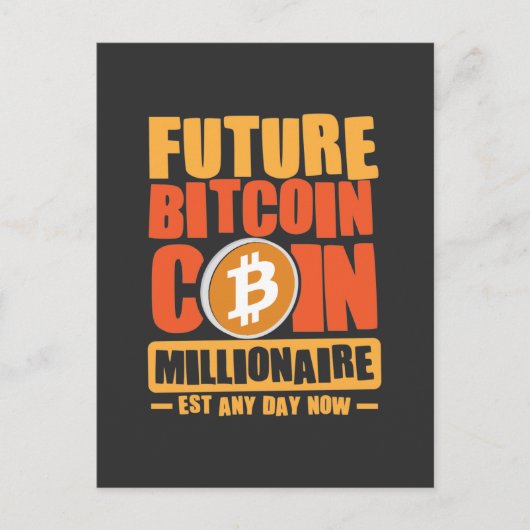 Toekomstige BITCOIN-munt Millionaire Briefkaart (Voorkant)