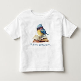 Toekomstige Boekenworm Blauwe Vogel Lezen Baby Kinder Shirts